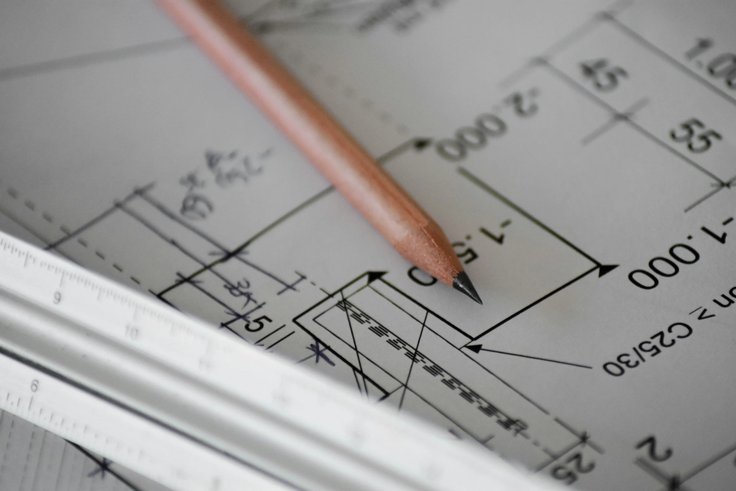 Architectural blueprints and construction planning